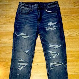 Distressed straight leg American Eagle Jeans